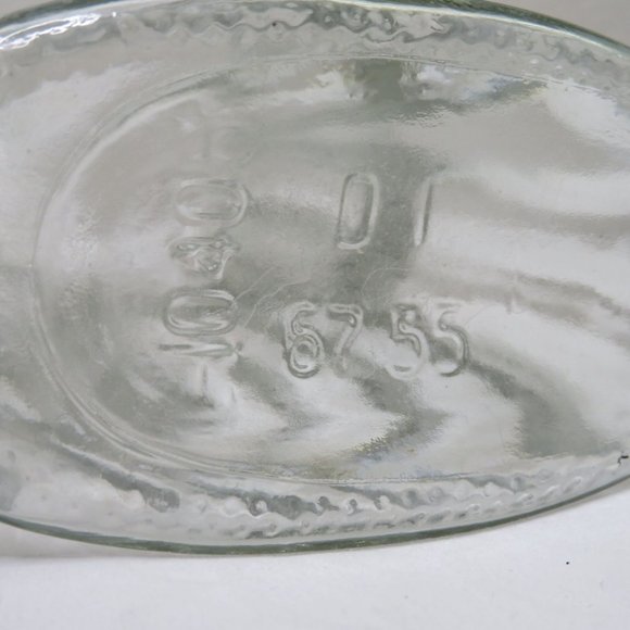 Vintage Apothecary Bottle Empty Clear Glass Rectangular Ribbed Glass Decanter - Picture 10 of 12